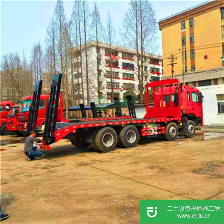 湖北出售二手解放457后雙橋平板拖車