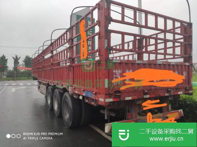 江蘇出售二手福田13米高柵高低板掛車