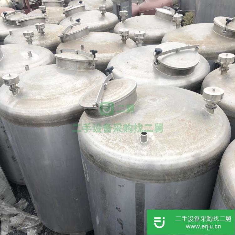 山東出售二手立式1500L不銹鋼儲罐