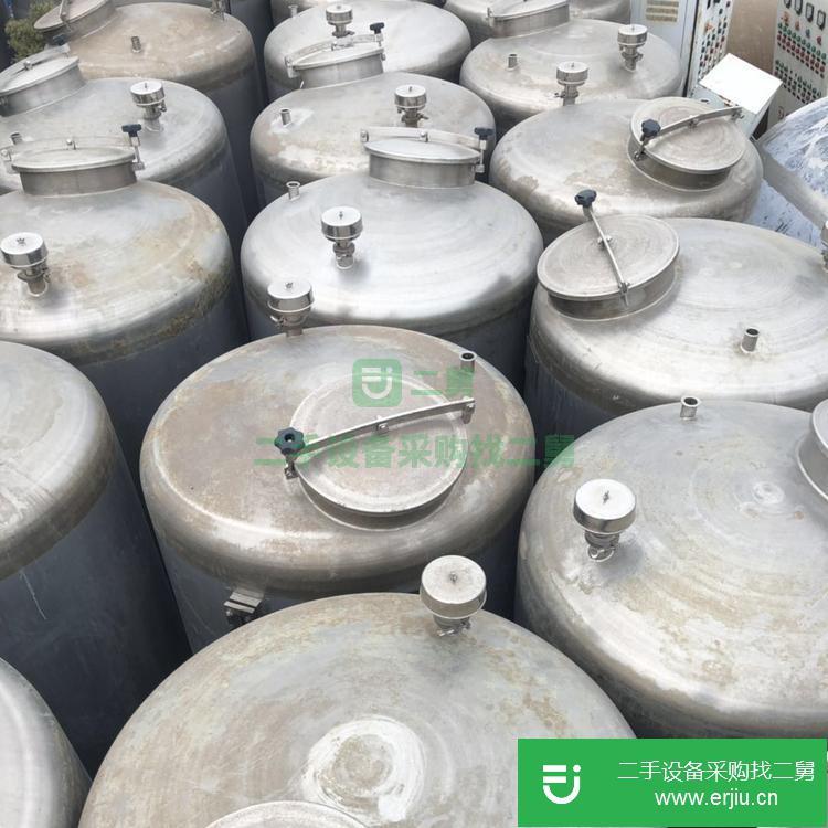山東出售二手立式1500L不銹鋼儲罐