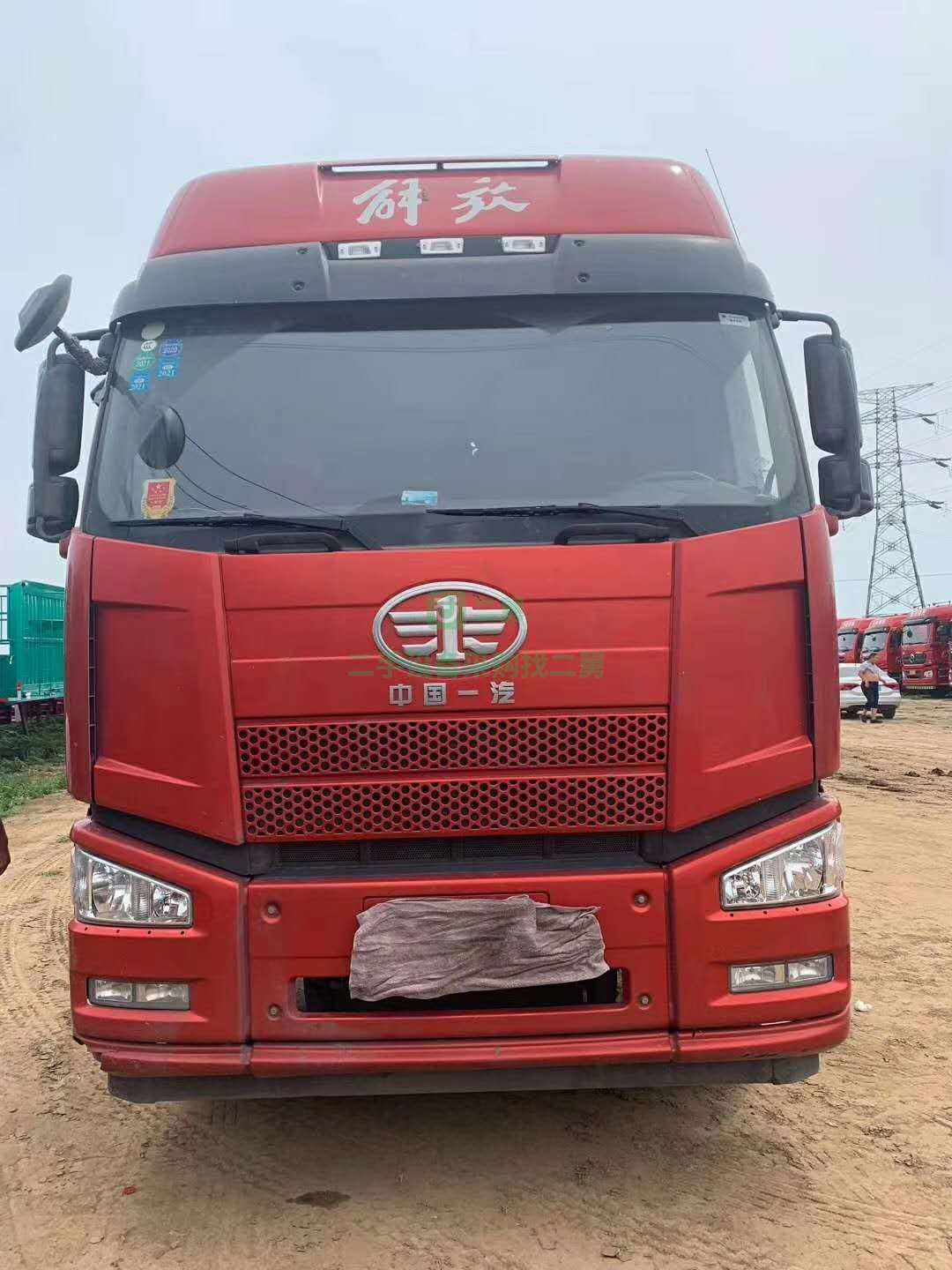 河北出售兩年三個月全保險解放J6p貨車，375雙驅帶11.5半掛車