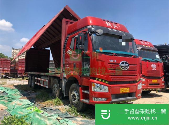 江西出售二手一汽解放J6P前四后八雙飛翼箱式貨車