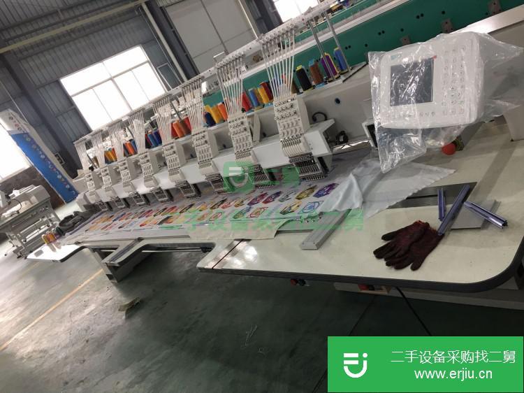 浙江出售二手全自動8頭平繡電腦繡花機