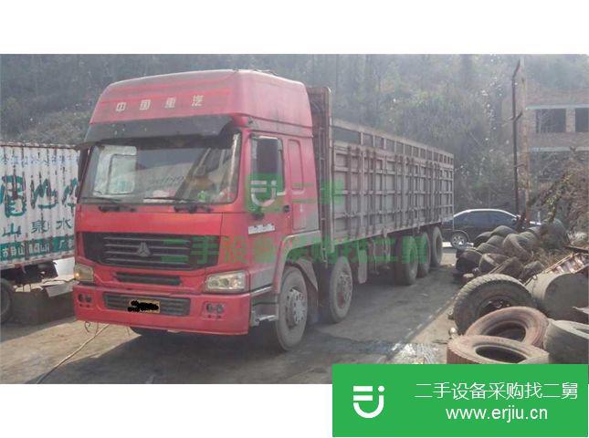 湖南出售二手中國重汽四后八倉柵載貨車