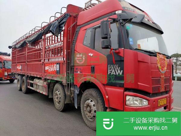河北出售二手解放勾六前四后八倉柵載貨車