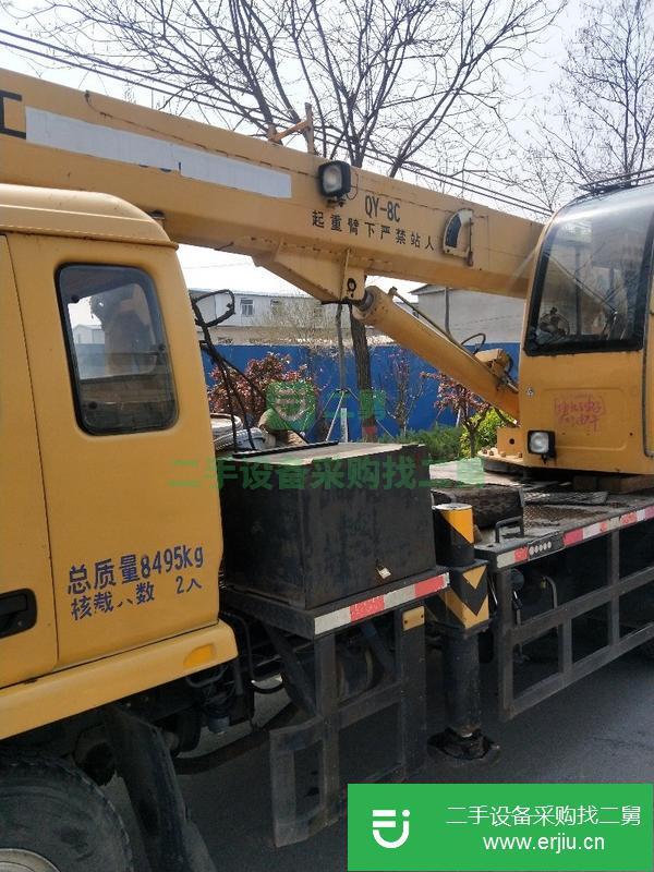 河北出售二手森源吊車六噸，原車漆,全手續,國四車,油電兩用,四節臂,臂長23米