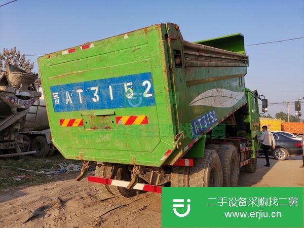 湖北出售二手精品陜汽德龍自卸車 后八輪環(huán)保綠