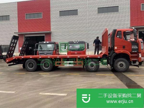 海南出售二手一汽解放前四后八平板運輸車
