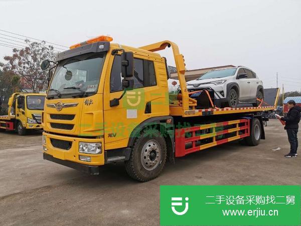 湖北出售二手解放130馬力平板運輸車
