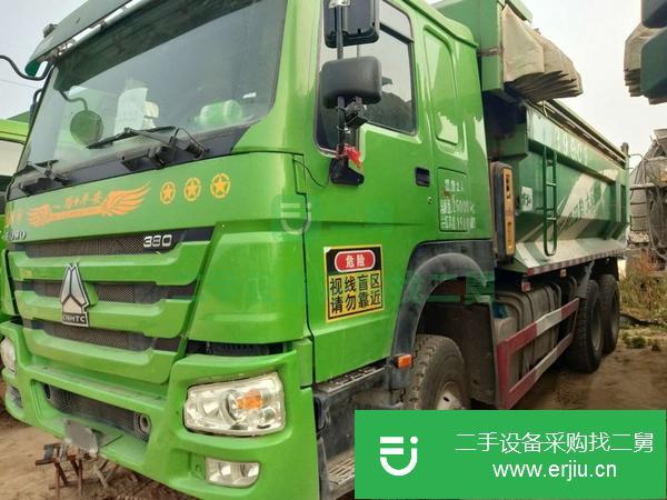 江蘇出售二手豪沃自卸車，大箱長5.8米，海沃油頂，12檔