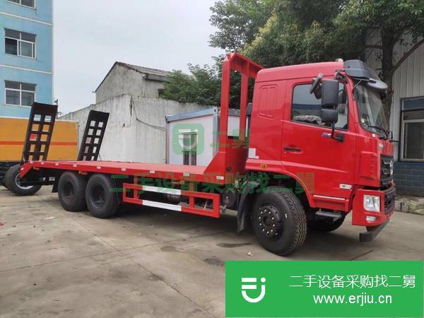 海南出售二手東風黃牌挖機平板運輸車