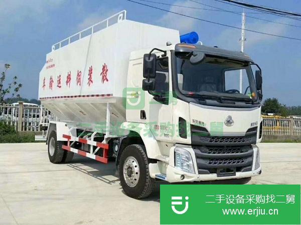 湖北出售二手國五柳汽乘龍28方散裝飼料運輸車