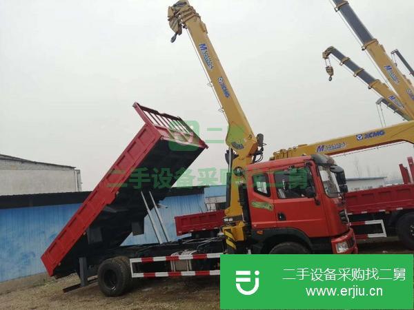 河北出售二手單橋帶自卸10噸隨車吊