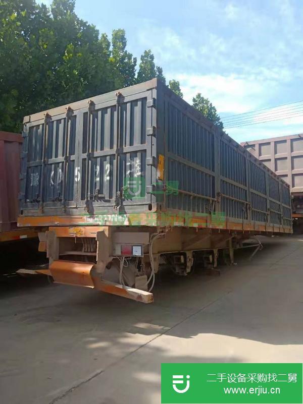 山東出售二手9.5米平板側(cè)翻掛車