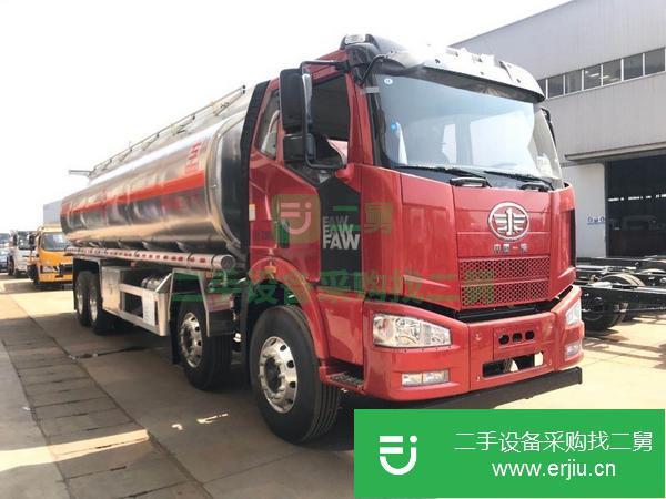 湖北出售二手解放前四后八全鋁合金油罐車
