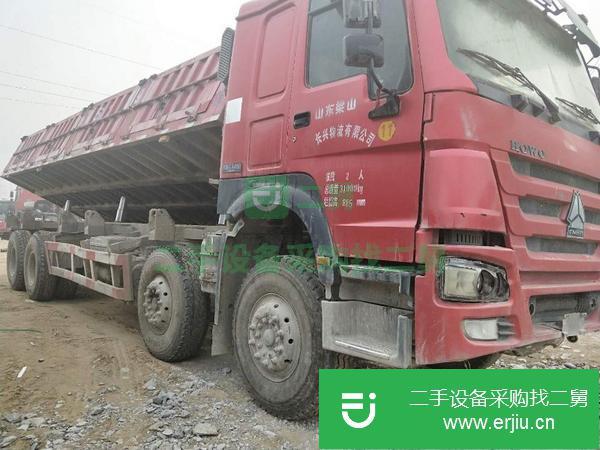 山東出售二手豪沃9.6米側(cè)翻自卸車