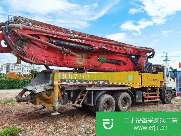 湖南出售二手三一泵車，五十玲40米底盤