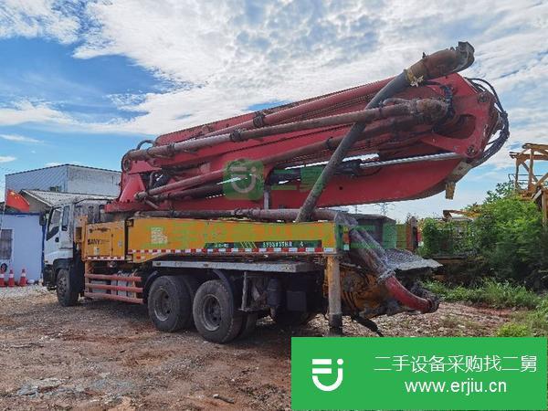 湖南出售二手三一泵車，五十玲40米底盤