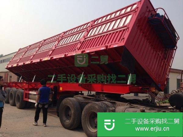 安徽出售倉欄側翻自卸半掛車 包提檔過戶