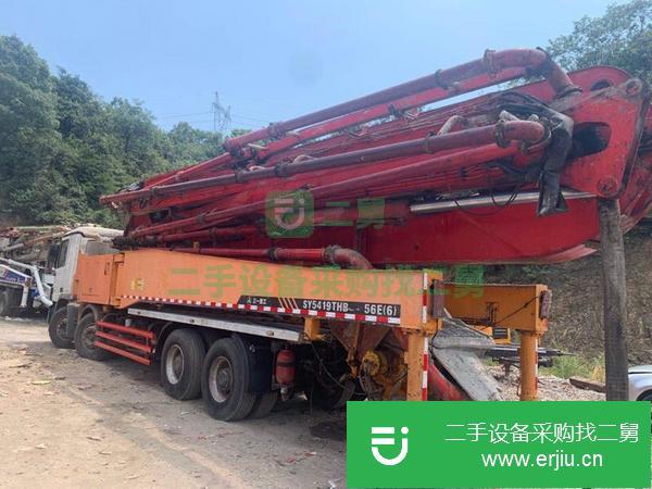 湖南出售二手三一泵車，奔馳52米底盤 六節臂