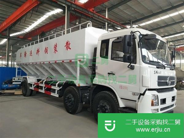 湖南出售二手東風天龍前四后八44方散裝飼料運輸車