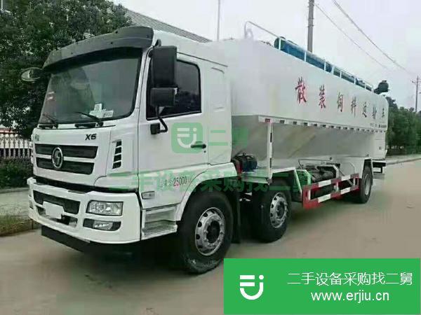 陜西出售二手東風天龍前四后八散裝飼料運輸車