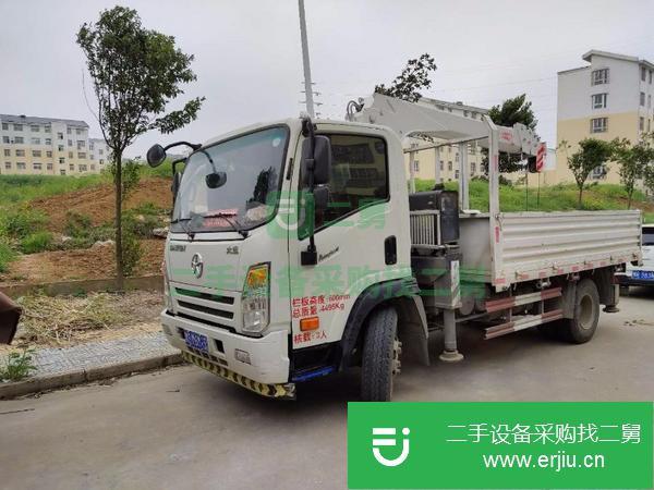 湖北出售二手大運藍牌五噸隨車吊