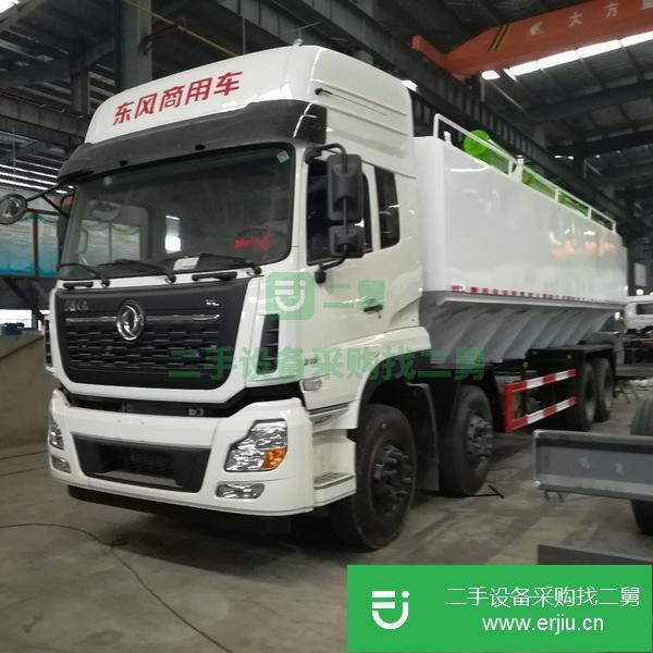 湖北出售二手東風天龍前四后八40方散裝飼料運輸車