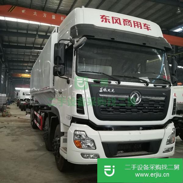 湖北出售二手東風天龍前四后八40方散裝飼料運輸車