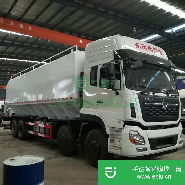 湖北出售二手東風天龍前四后八40方散裝飼料運輸車