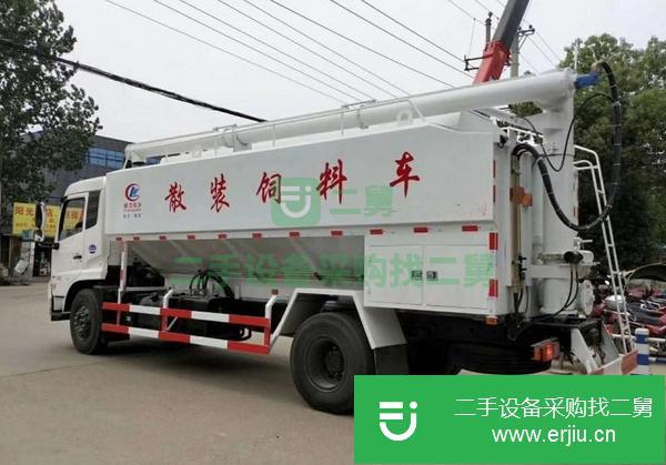 江蘇出售二手東風天錦12方散裝飼料運輸車