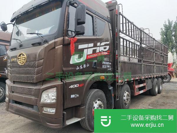 山東出售二手解放9.6米高欄400馬力前四后八高欄貨車