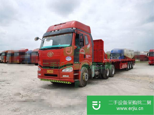 福建出售二手一汽解放J6P平板運(yùn)輸車