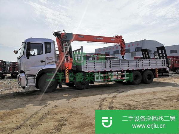 湖北出售二手東風天龍12噸前四后八隨車吊