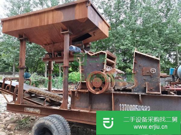 河南出售二手移動(dòng)1010反擊式板錘制砂機(jī)