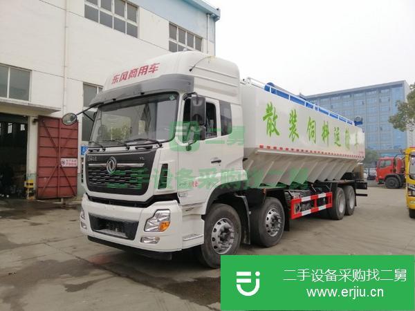 福建出售二手東風天龍40方前四后八散裝飼料運輸車