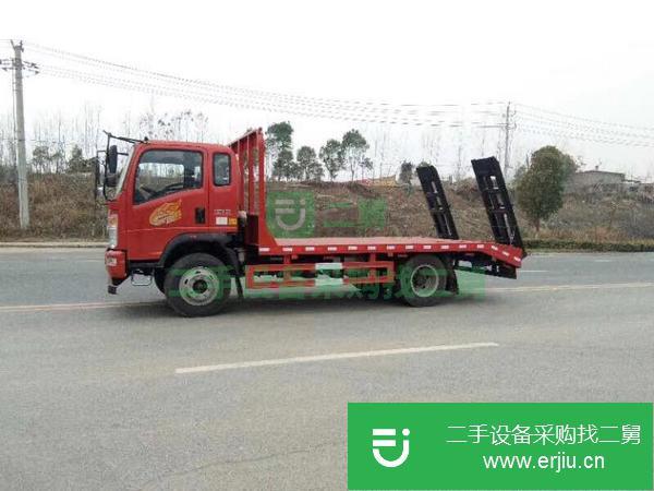 陜西出售二手黃牌挖機平板運輸車