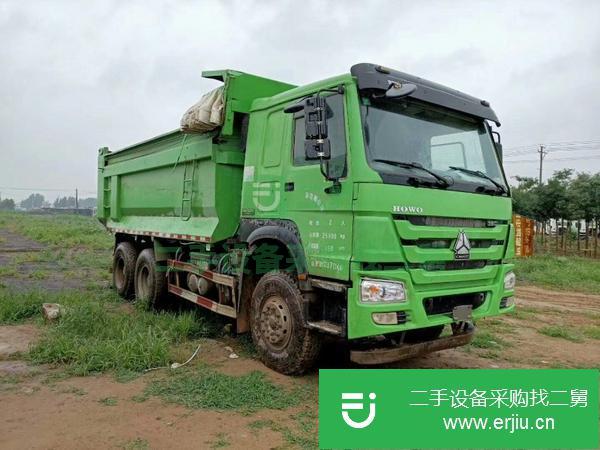 河南出售二手豪沃環保綠5米8自卸車