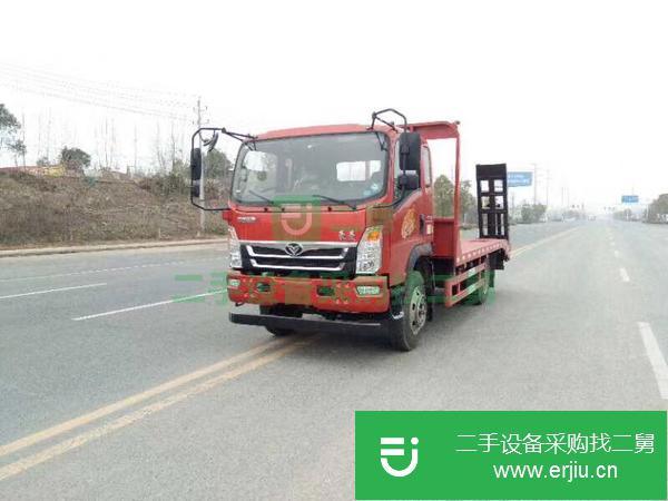 陜西出售二手黃牌挖機平板運輸車