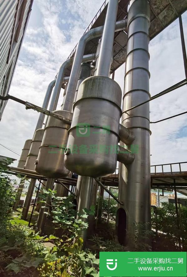 山東出售二手25噸四效漿膜式蒸發器