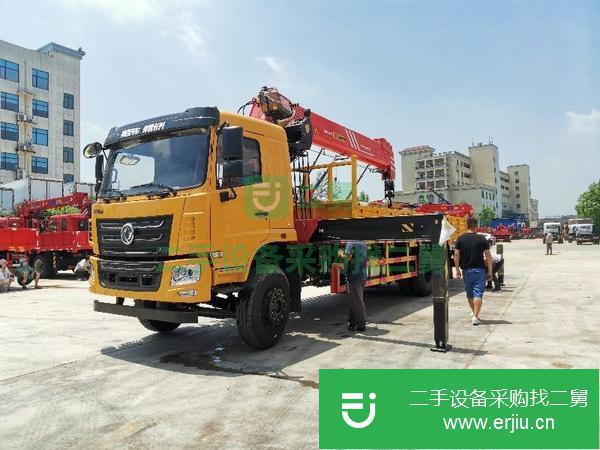 浙江出售二手東風帶平板8噸隨車吊