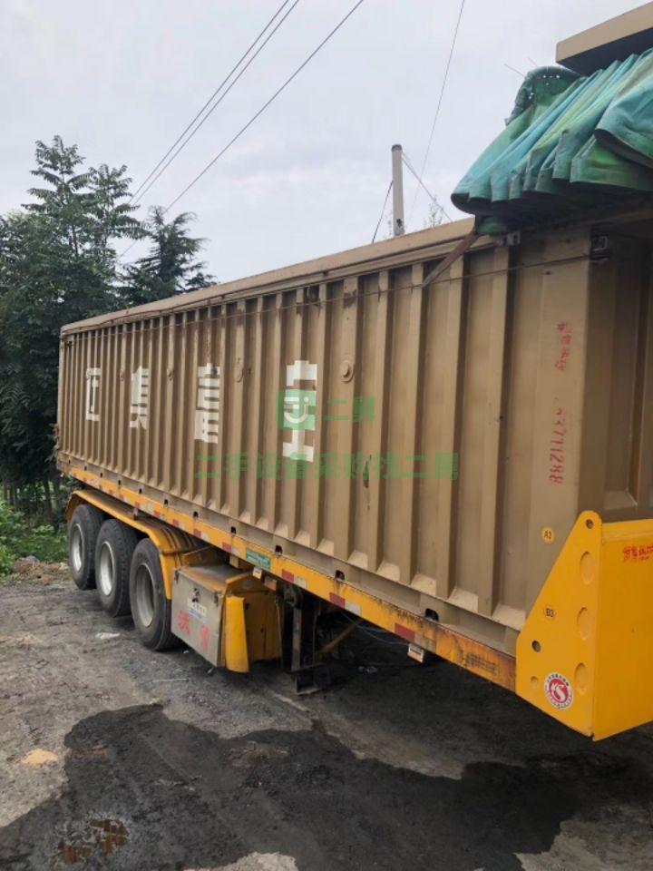 山東出售二手的八成新的華鑫后翻半掛車