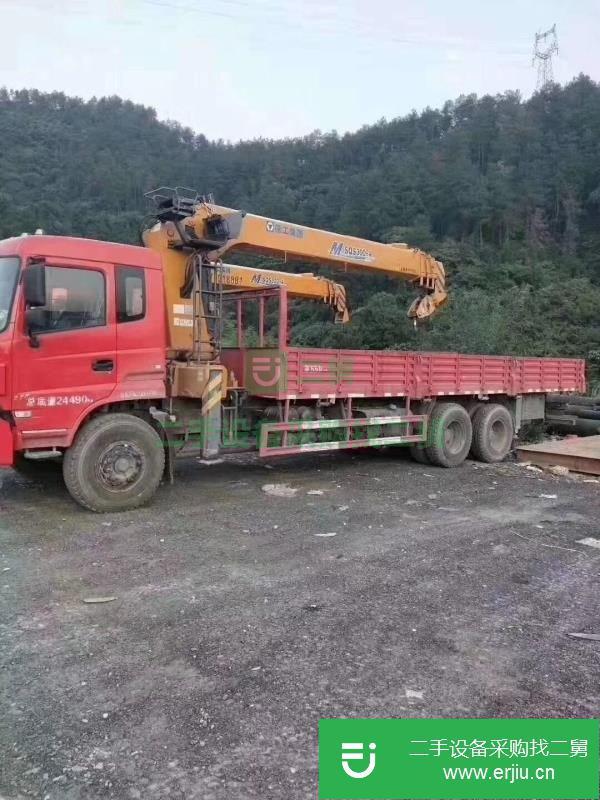 湖北出售二手東風(fēng)專(zhuān)底徐工雙聯(lián)泵12噸隨車(chē)吊