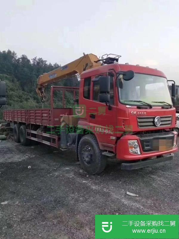 湖北出售二手東風(fēng)專(zhuān)底徐工雙聯(lián)泵12噸隨車(chē)吊