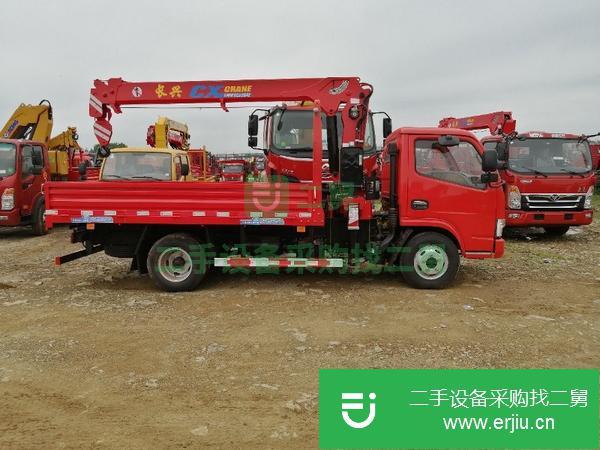 陜西出售二手藍牌東風多利卡吊車 上裝長興3.5噸吊機