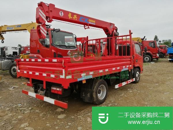 陜西出售二手藍牌東風多利卡吊車 上裝長興3.5噸吊機
