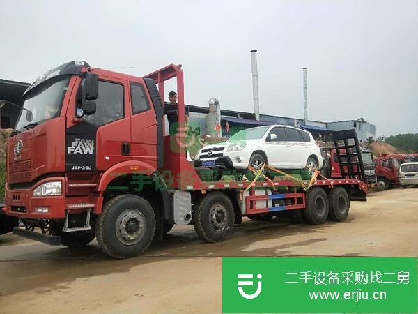 河南出售二手解放J6前四后八平板運輸車