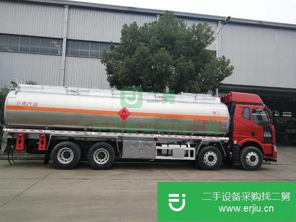 河北出售二手解放前四后八鋁合金國五320馬力油罐車