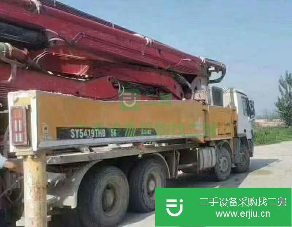 河南出售二手奔馳56米叉腿四橋五節臂泵車