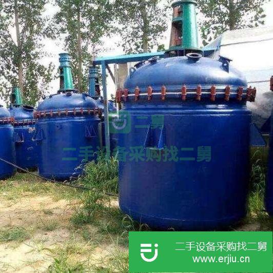 山東出售二手6.3立方化工搪瓷反應釜